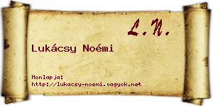 Lukácsy Noémi névjegykártya